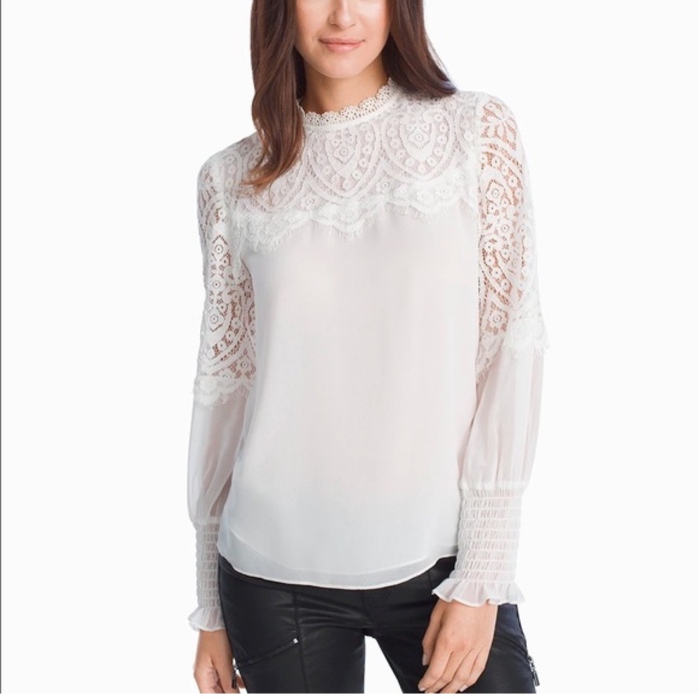 Zara long sleeve blouse with embroidery detail